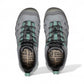 KEEN WOMEN'S TARGHEE IV VENT hiking shoes in alloy and granite green nubuck leather with mesh panels and a durable KEEN.RUGGED outsole.
