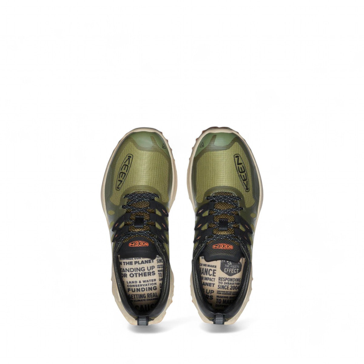 KEEN Zionic Speed hiking shoes in dark olive green with black laces and scarlet accents. Features KEEN.DRY waterproof membrane.