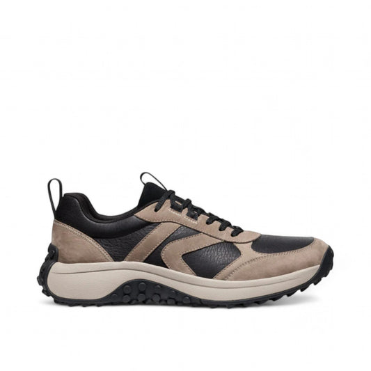 Sina Footwear men's KS86 leather sneaker in brindle plaza taupe with black accents and a rugged outsole.