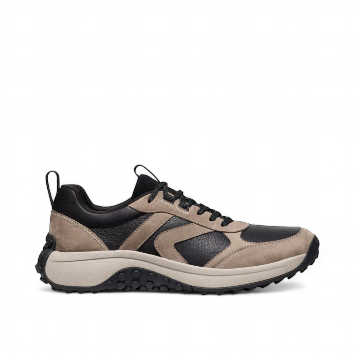KEEN KS86 men's leather sneaker in brindle plaza taupe with trail-inspired tread and foam midsole.