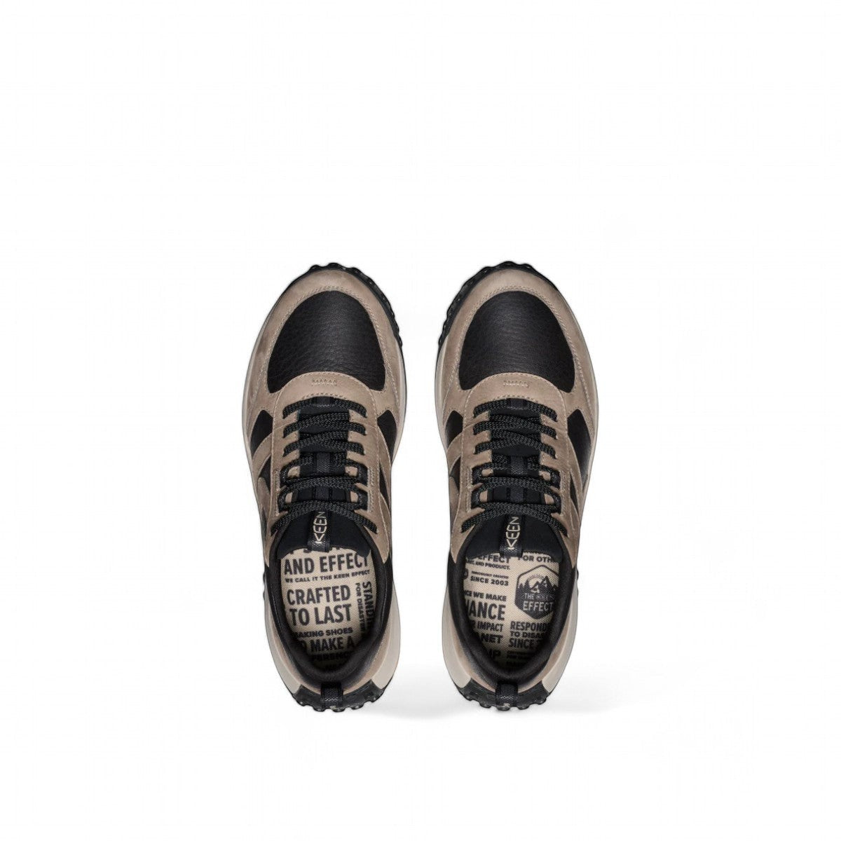 KEEN KS86 men's leather sneaker in brindle plaza taupe with trail-inspired tread and foam midsole.