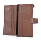 Sina Footwear genuine leather wallet in a dusty rose color, featuring multiple card slots and inner compartments.