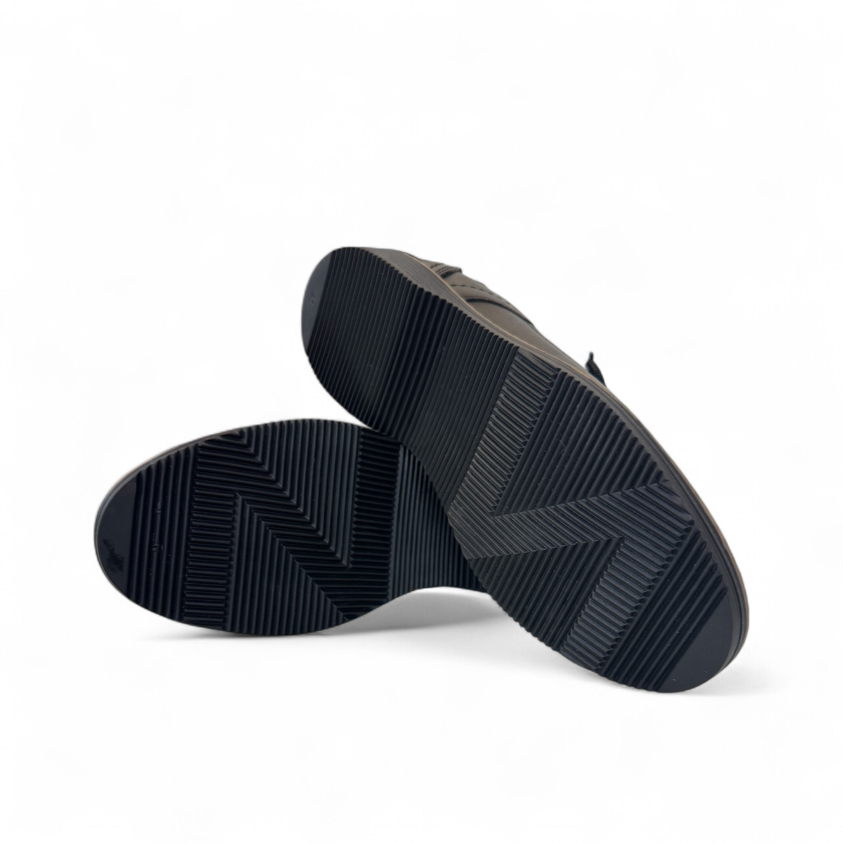 Sina Footwear Mahsa black genuine leather lace-up formal shoe with handmade stitching and durable rubber outsole. Photo of bottom view.