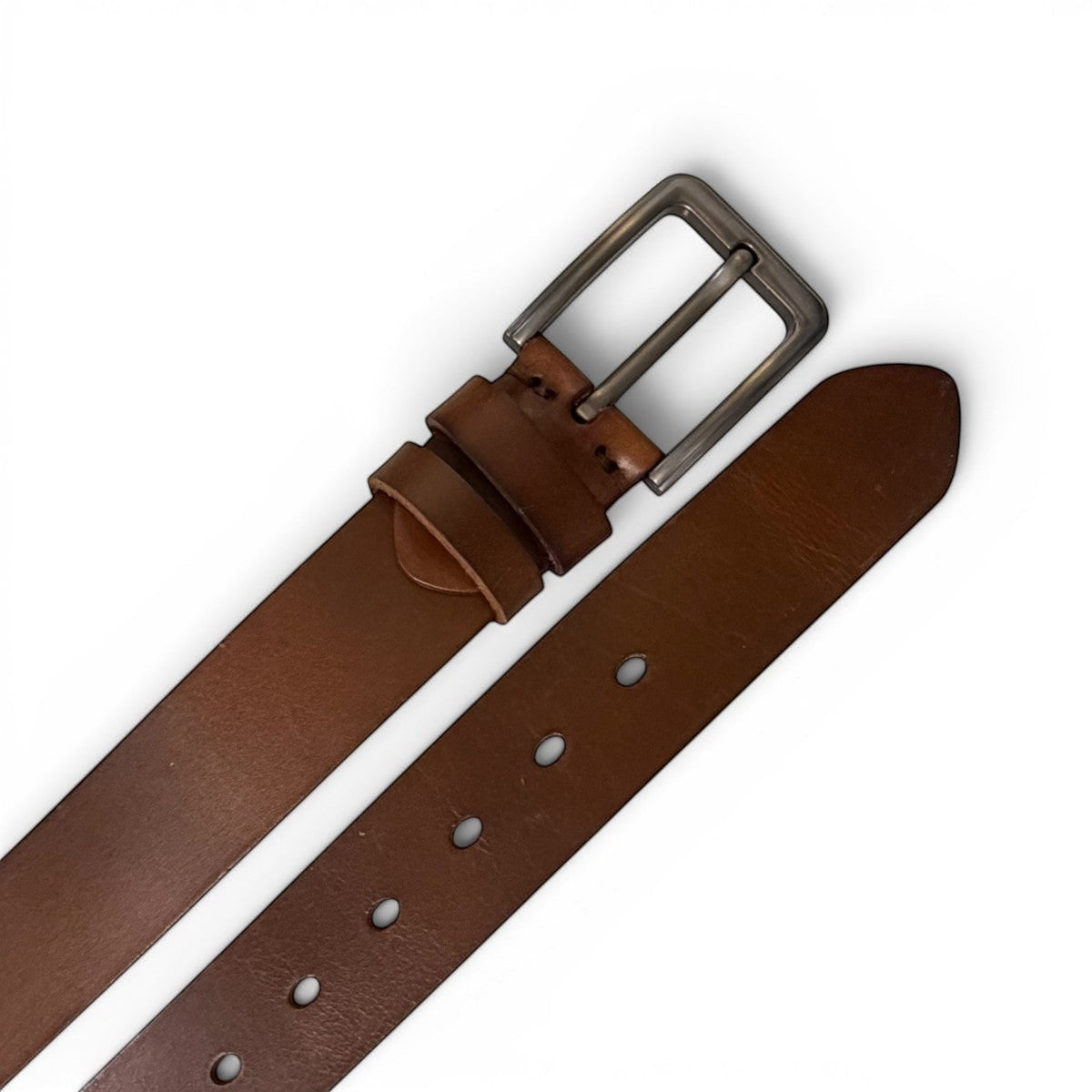 Sina Footwear men's brown genuine leather belt with a sleek silver buckle. Perfect for formal or everyday wear.