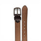 Sina Footwear men's dark brown genuine leather belt with a sleek modern buckle and smooth finish.