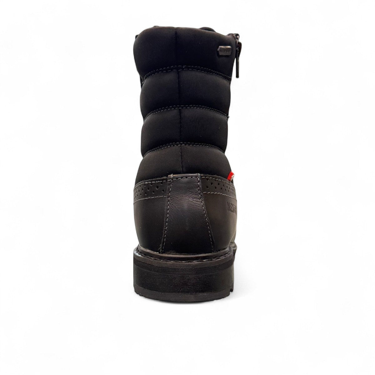 NEXGRIP ICE KIM 6.0 black leather winter boot with side zipper, quilted collar, and rugged rubber sole.
photo of the back side