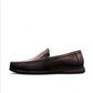 Sina Footwear Vanak dark brown leather loafers featuring handmade stitching and a durable rubber outsole. Photo of left side view.