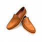 Sina Footwear Vanak light brown genuine leather loafers with handmade stitching and a durable rubber outsole. Photo of upper view.