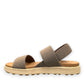 Sina Footwear women's Elle Backstrap sandal in brindle and birch. Features recycled PET plastic straps and a jute-infused outsole.