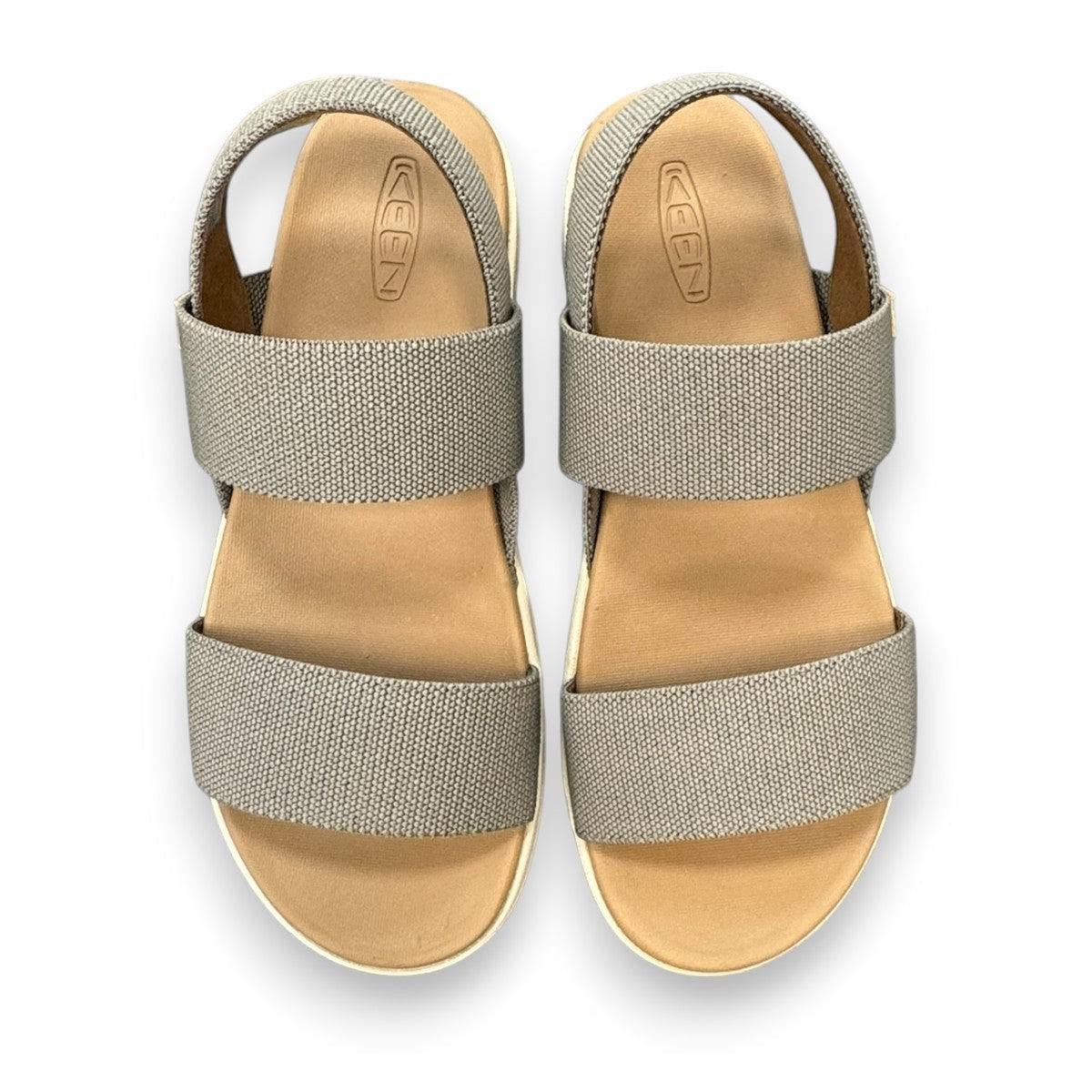 Sina Footwear women's Elle Backstrap sandals in brindle and birch with recycled plastic straps and contoured footbed.