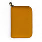 Sina Footwear yellow genuine leather zip-around wallet with multiple card slots and bill compartments.
