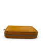 Sina Footwear yellow genuine leather zip-around wallet with multiple card slots and bill compartments.