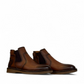 Sina Footwear Zagros brown leather boot with elastic side panels, handmade stitching, and rubber outsole. Photo of side views.