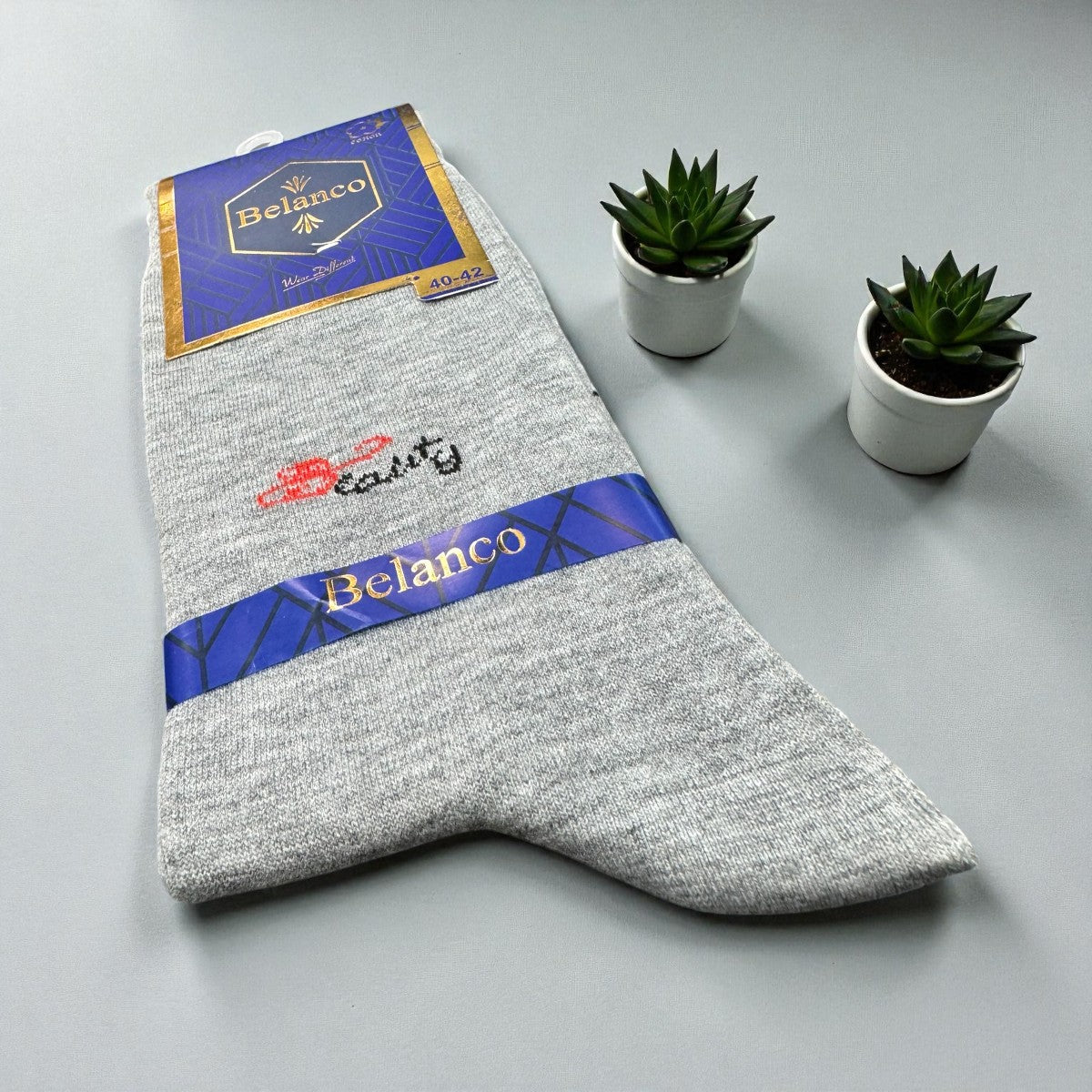 SINA FOOTWEAR BELANCO MEN'S COTTON  SOCKS - LIGHT GRAY