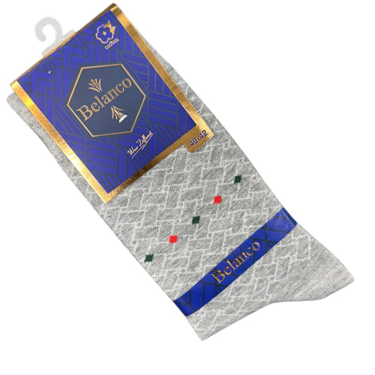 SINA FOOTWEAR BELANCO MEN'S COTTON  SOCKS - GRAY\WHITE