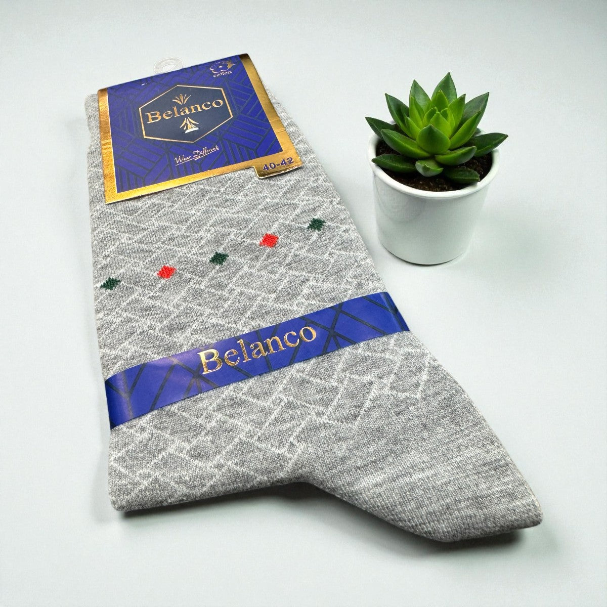 SINA FOOTWEAR BELANCO MEN'S COTTON  SOCKS - GRAY\WHITE