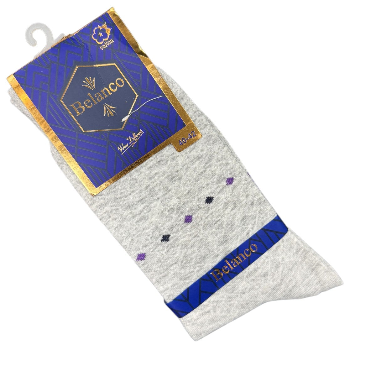 SINA FOOTWEAR BELANCO MEN'S COTTON  SOCKS - GRAY\WHITE