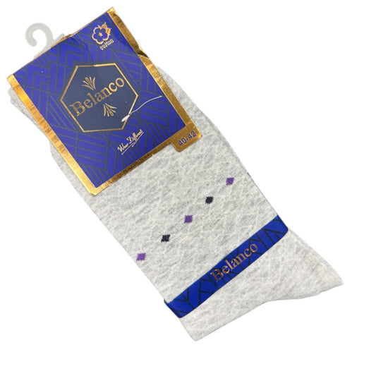 SINA FOOTWEAR BELANCO MEN'S COTTON  SOCKS - GRAY\WHITE