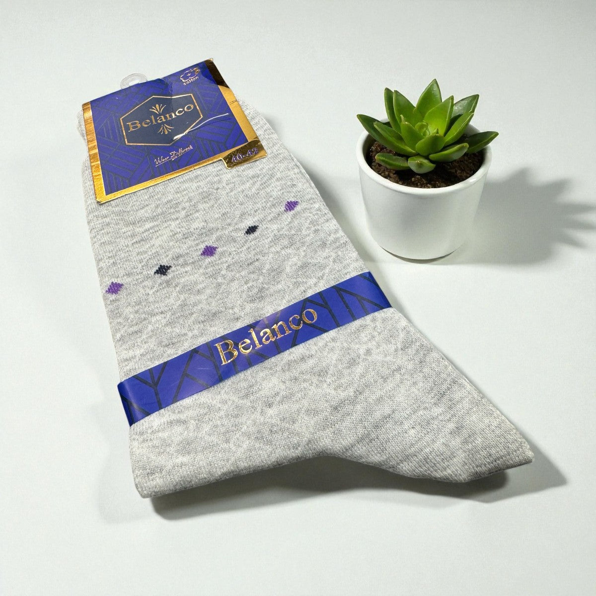 SINA FOOTWEAR BELANCO MEN'S COTTON  SOCKS - GRAY\WHITE