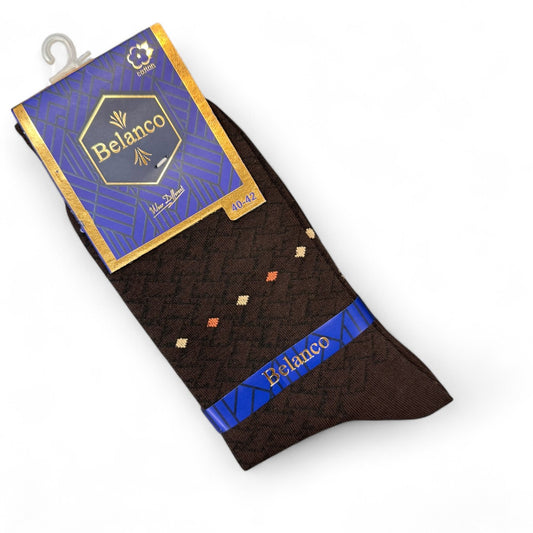 SINA FOOTWEAR BELANCO MEN'S COTTON  SOCKS - BROWN/BLACK