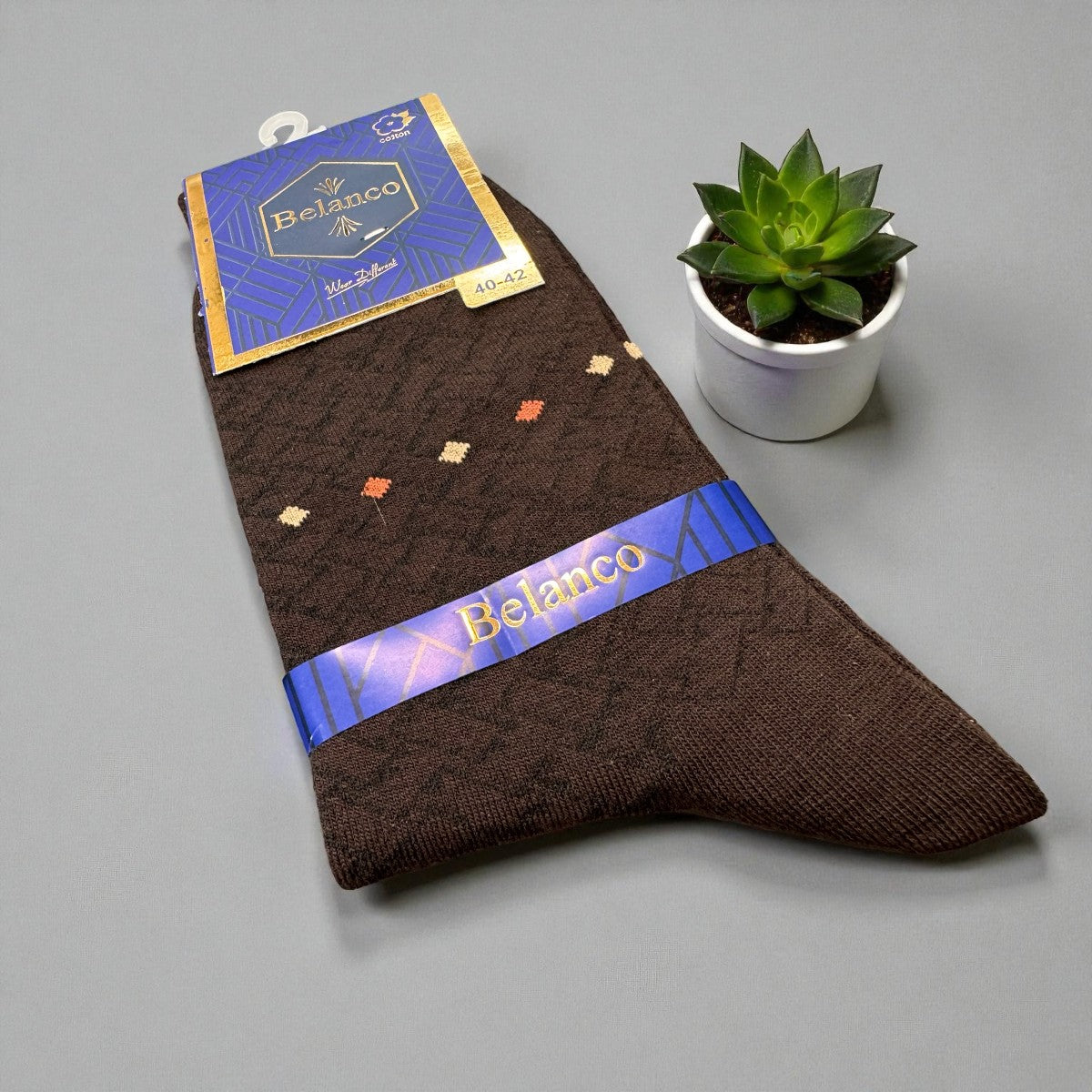 SINA FOOTWEAR BELANCO MEN'S COTTON  SOCKS - BROWN/BLACK