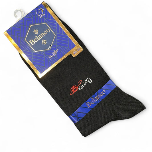 SINA FOOTWEAR BELANCO MEN'S COTTON  SOCKS - BLACK