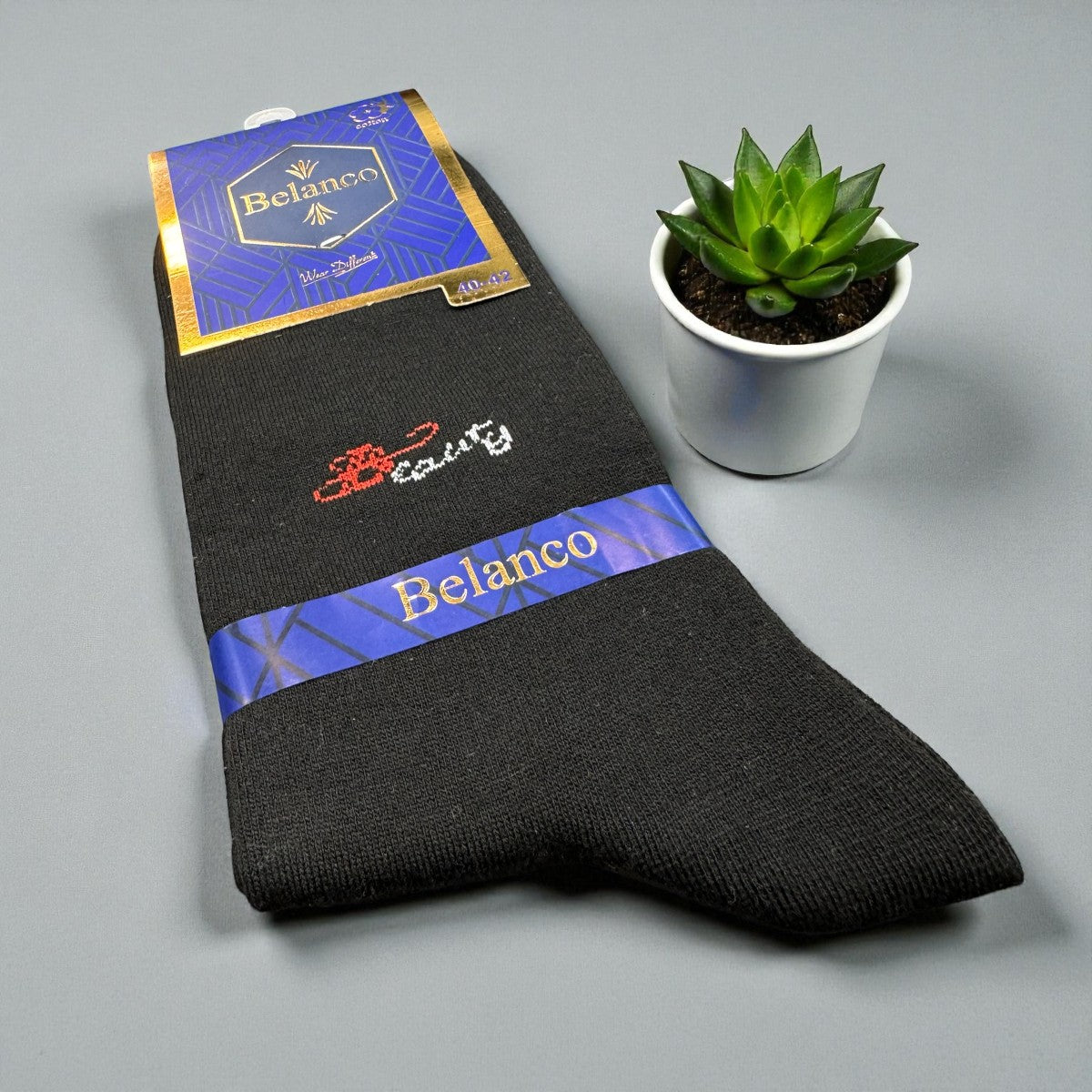 SINA FOOTWEAR BELANCO MEN'S COTTON  SOCKS - BLACK