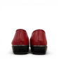 soflex-S230 red peep-toe comfort flats with floral detail, side perforations, and a flexible low-profile sole.
photo of the back side