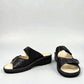 Softline Hedi black leather wedge sandals with adjustable straps and comfortable exchangeable footbed.
photo of the front side