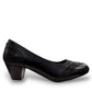 SOLE FLEX S5426 black dress pump with textured heel and toe accents for semi-formal wear.
photo of the right side
