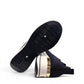 stefania S4000 navy blue slip-on knit platform sneakers with decorative shimmer and white wedge sole.
photo of the bottom side