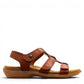 stefania S5028 brown triple-strap comfort sandals with adjustable hook-and-loop closures and decorative stitching.
photo of the right side