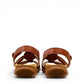 stefania S5028 brown triple-strap comfort sandals with adjustable hook-and-loop closures and decorative stitching.
photo of the back side