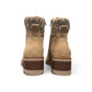 stefania F700 beige synthetic lace-up boot with a knitted cuff, side zip, and chunky block heel.
photo of the back side