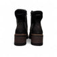 STEFANIA F700 black synthetic lace-up boot with knitted cuff, side zip, and chunky block heel.
photo of the back side