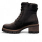 STEFANIA F700 black synthetic lace-up boot with knitted cuff, side zip, and chunky block heel.
photo of the left side