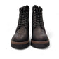 STEFANIA F700 black synthetic lace-up boot with knitted cuff, side zip, and chunky block heel.
photo of the front side