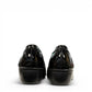 STEFANIA ballet flat in black and navy with a patent toe cap and low-profile wedge heel.
photo of the back side