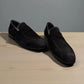 Sun Ashkan black suede loafer with a classic penny strap design and durable rubber outsole. Photo of upper view 2.