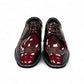 Sun Mahour red patent leather lace-up formal dress shoe with a polished finish and rubber outsole. Photo of upper view.