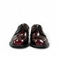 Sun Mahour red patent leather lace-up formal dress shoe with a polished finish and rubber outsole. Photo of front view 3.