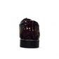 Sun Mahour red patent leather lace-up formal dress shoe with a polished finish and rubber outsole. Photo of back view 2.