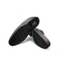 Sun Maku black leather loafer with a polished finish and durable rubber outsole for formal wear. Photo of bottom view.