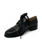 Tamara London Avit black and bronze leather shoe with ribbon lace-up detail