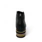 Tamara London Duck black two-tone ankle boot with croc-embossed heel and stacked wood sole
