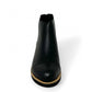 Tamara London Duck black two-tone ankle boot with croc-embossed heel and stacked wood sole
