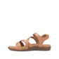 Taos Big Time natural leather sandals with adjustable straps, arch support, and a cushioned footbed. Photo of inside side view.