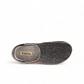 Taos Convertawool charcoal grey Italian wool slip-on shoe with a collapsible heel and cork-blend and wool lining sole. Photo of upper view.
