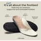 Taos Plim Soul black canvas sneaker with white rubber platform sole and decorative stitching. Photo of sole view.