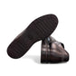TATA SHOES DAMAVAND black leather slip-on shoes with handmade stitching and durable rubber outsole.